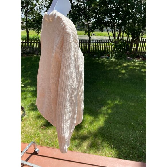 Cream Luv Lane Knit Sweater Womens S 100% Polyester Long Sleeve Pullover - Picture 4 of 8